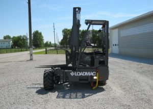 Loadmac 855 Super Reach Multidirectional (4-Way) truck Mounted forklift left side view.