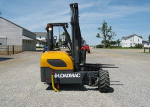 Loadmac 855 Super Reach Multidirectional (4-Way) truck Mounted forklift right side view.